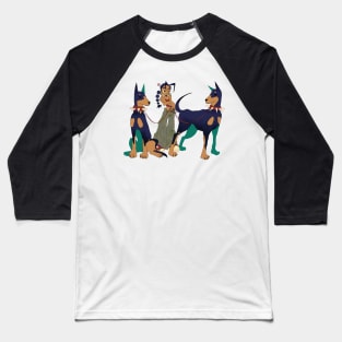 Dogs and girl Baseball T-Shirt